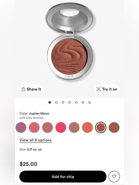 NIB r.e.m beauty Hypernova Satin Matte Blush - Jupiter Moon (BRAND NEW)